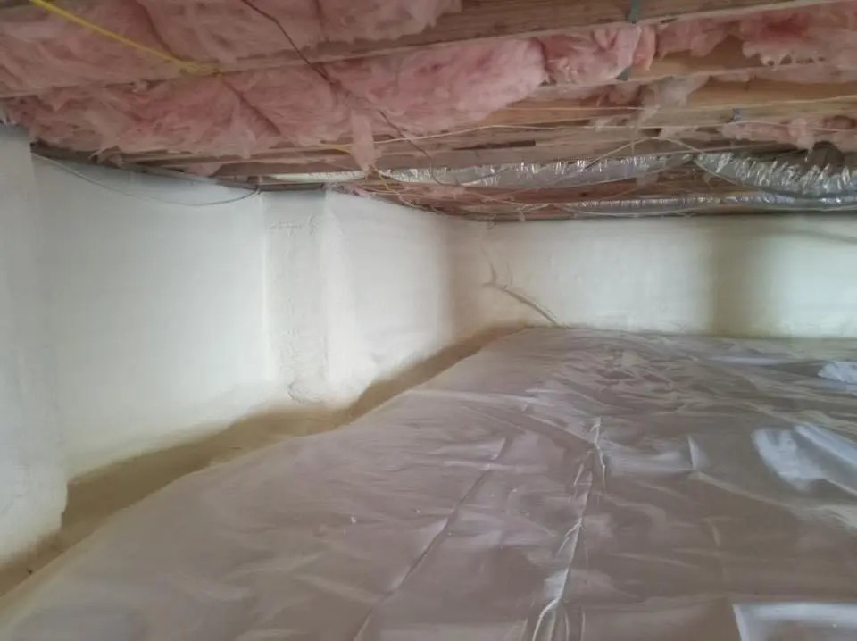 Crawl space encapsulation with closed-cell spray foam for Roof Waterproofing in Tea
